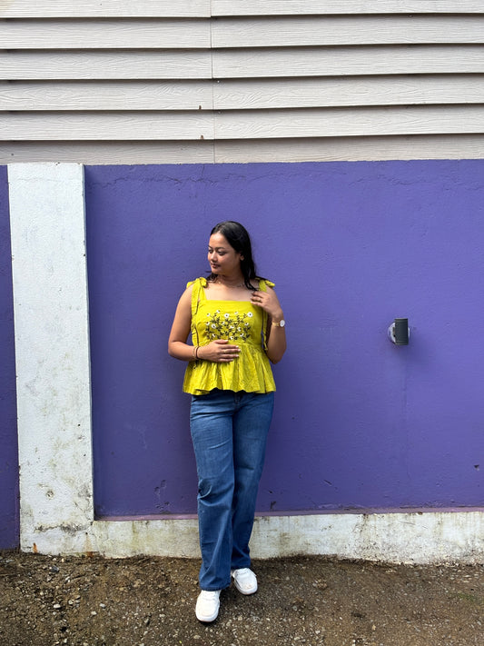 Knotty – Hand-Embroidered Cotton Peplum