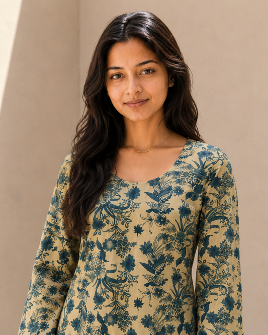 Meher Round Neck Short Kurti