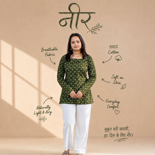 Neer Square Neck Short Kurti