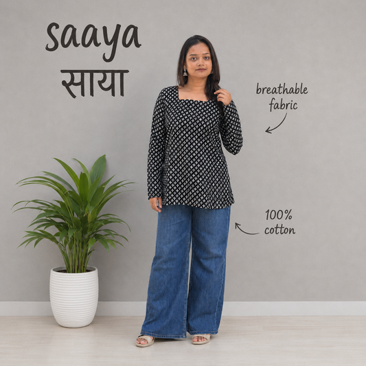 Saaya Square Neck Short Kurti