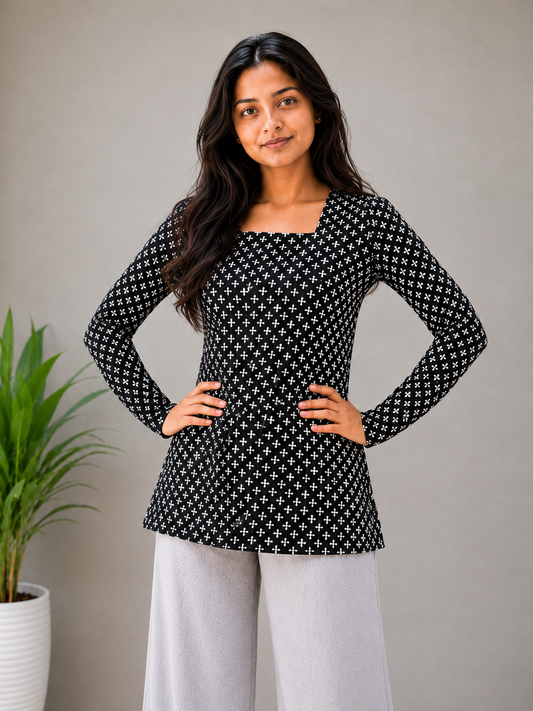 Saaya Square Neck Short Kurti