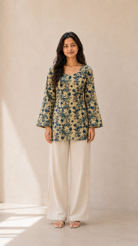 Meher Round Neck Short Kurti
