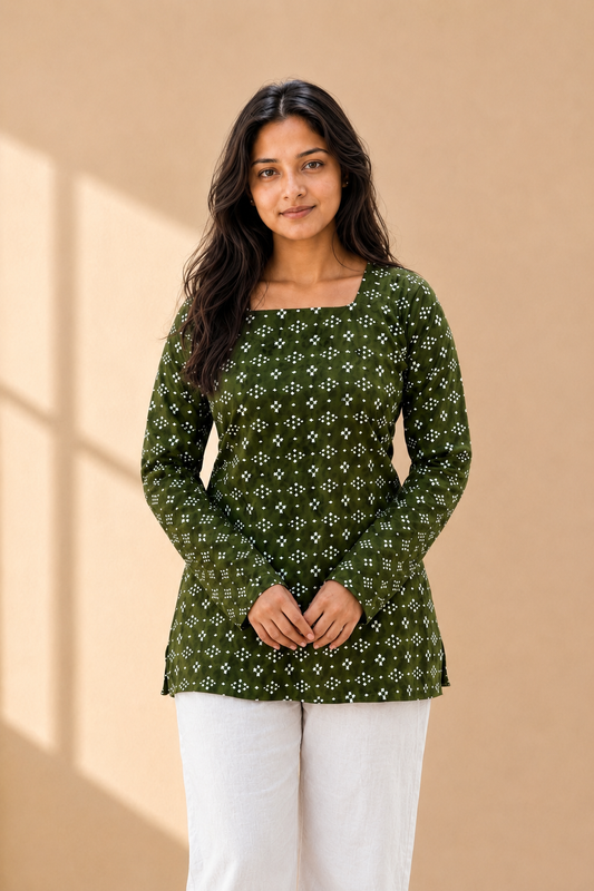 Neer Square Neck Short Kurti
