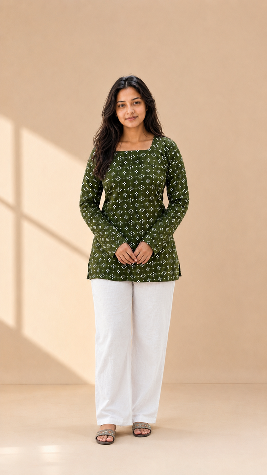 Neer Square Neck Short Kurti