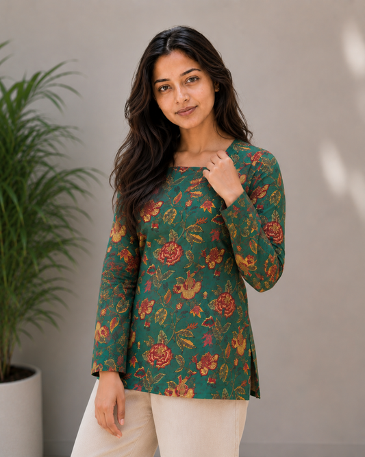 Vanika Square Neck Short Kurti
