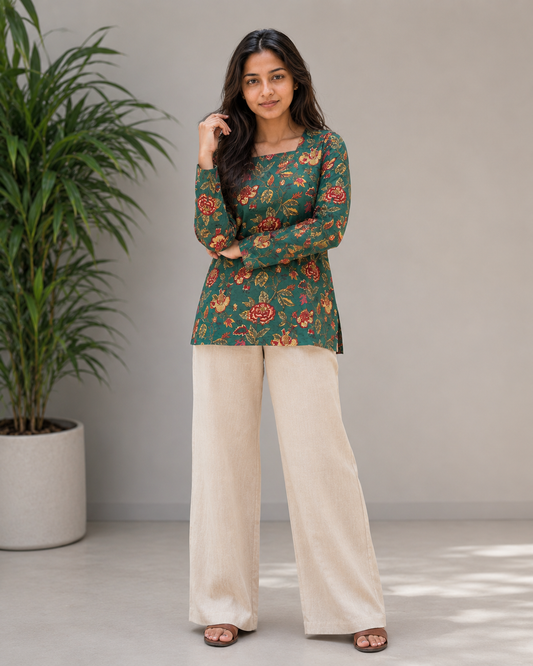 Vanika Square Neck Short Kurti